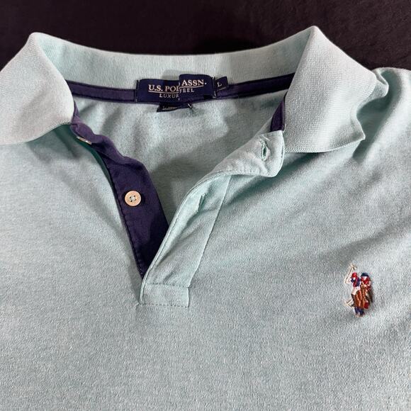 U.S. Polo Assn. Luxury Feel Teal Men's Polo Size L Golf Office Casual Comfy - Picture 2 of 6